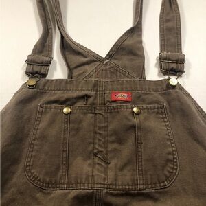 Dickies Overalls Men’s 50x30 Brown Canvas Bib Workwear Farmer Construction
